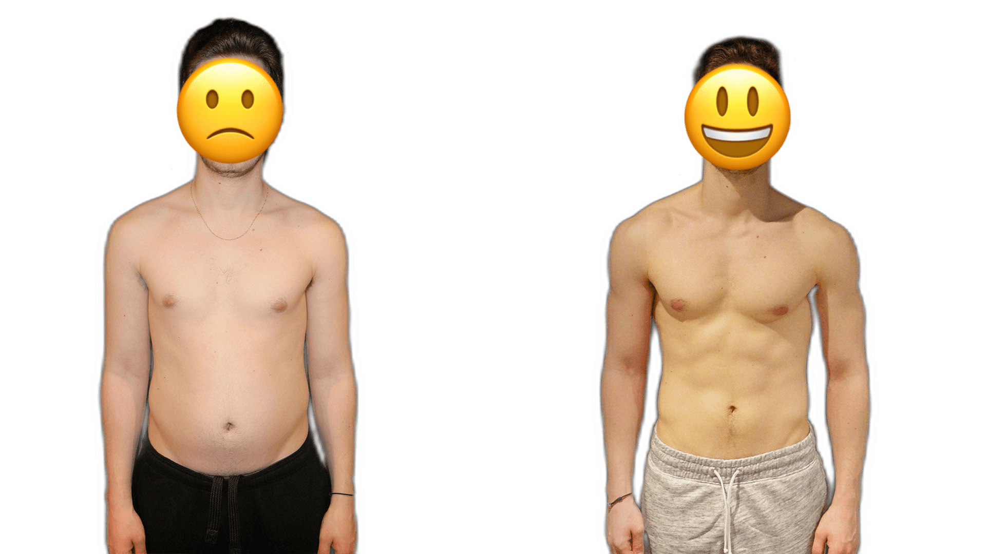 Before/after transformation — 4 months